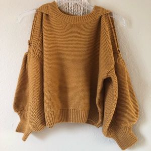 Real vintage chunky cropped sweater // Mustard 🦁
